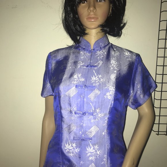 BEAUTIFUL VIETNAM SILK TOP W/FRENCH KNOT CLOSURES - Picture 5 of 6